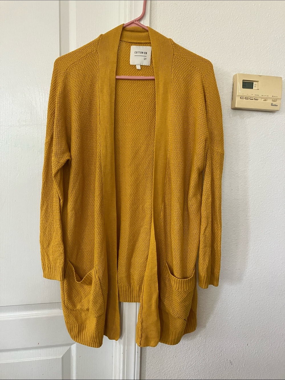Cotton On - Open Front Cardigan Sweater Women's Mustard Yellow Tunic Size S